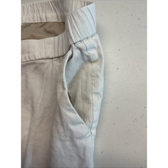 J Jill Linen Blend Capri Pants Elastic Waist Large White Beach Coastal Summer‎ - Picture 6 of 12
